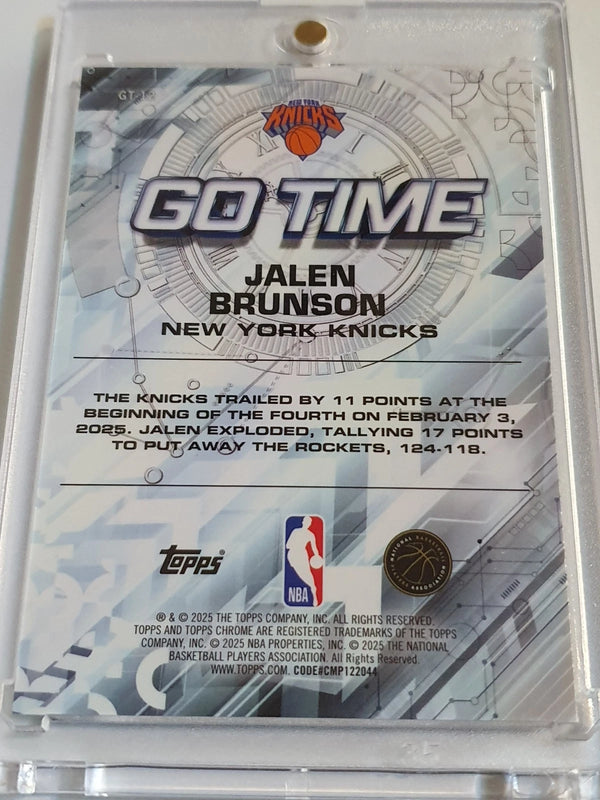 2025 Topps Chrome Jalen Brunson #GT-12 AQUA /199 Refractor Go Time - Rare