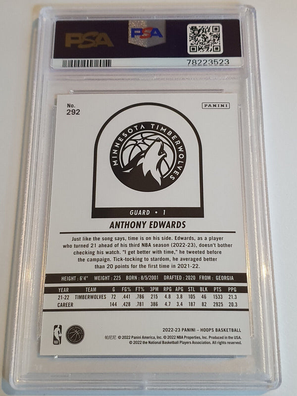 2022 NBA Hoops Anthony Edwards PREMIUM BOX SET /199 Holo - PSA 9 (POP 5)