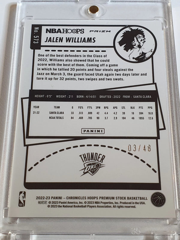 2022 Chronicles Jalen Williams Rookie #573 RED SCOPE /48 Holo RC - Rare