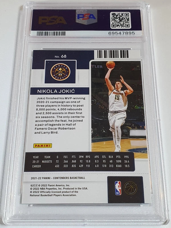2021 Panini Contenders Nikola Jokic #68 CRACKED ICE /25 Holo - PSA 9 (POP 8)