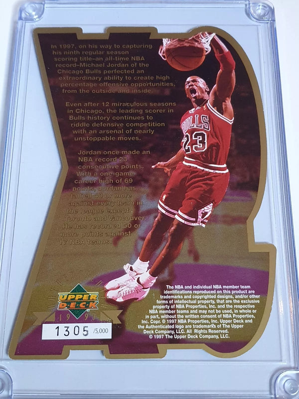 1997 Upper Deck Michael Jordan /5000 Jumbo Die-Cut 9 Time NBA Scoring Champion