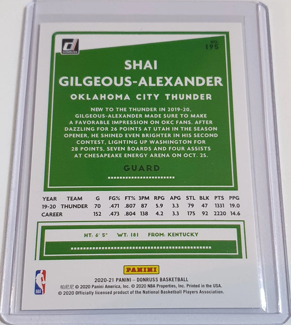2020 Panini Donruss Shai Gilgeous-Alexander #195 BLUE LASER /49 Holo - Rare