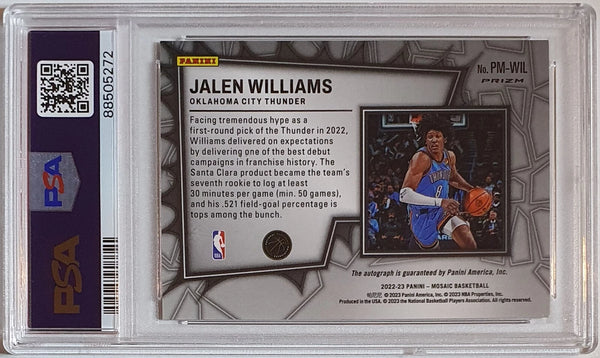 2022 Mosaic Jalen Williams Rookie AUTO CHOICE Autograph RC - PSA 9 (POP 8)