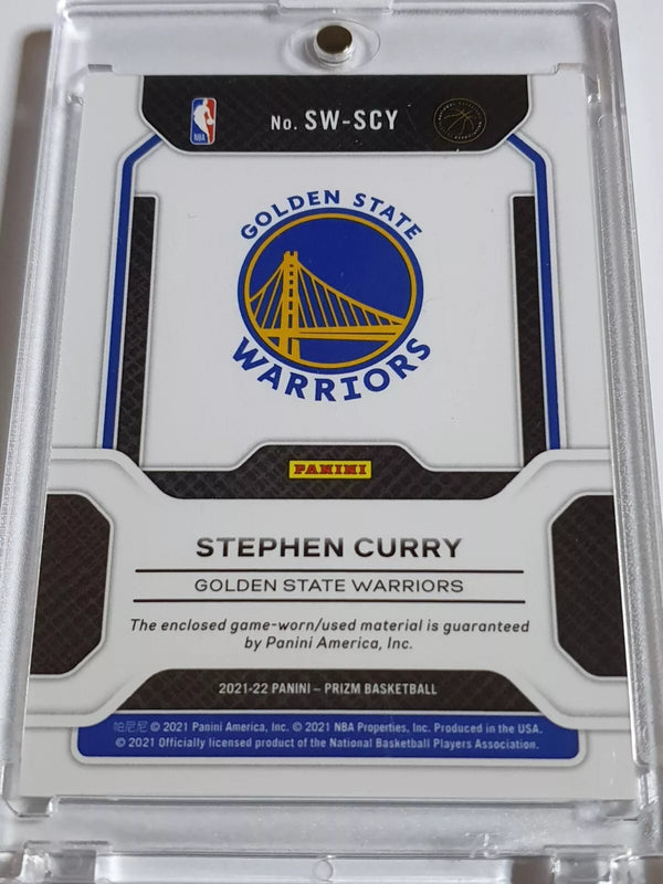 2021 Panini Prizm Stephen Curry #PATCH Game Worn Blue Jersey - Ready for Grading