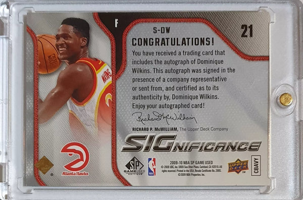 2009 SP Game Used Edition Dominique Wilkins AUTO Significance - Ready to Grade