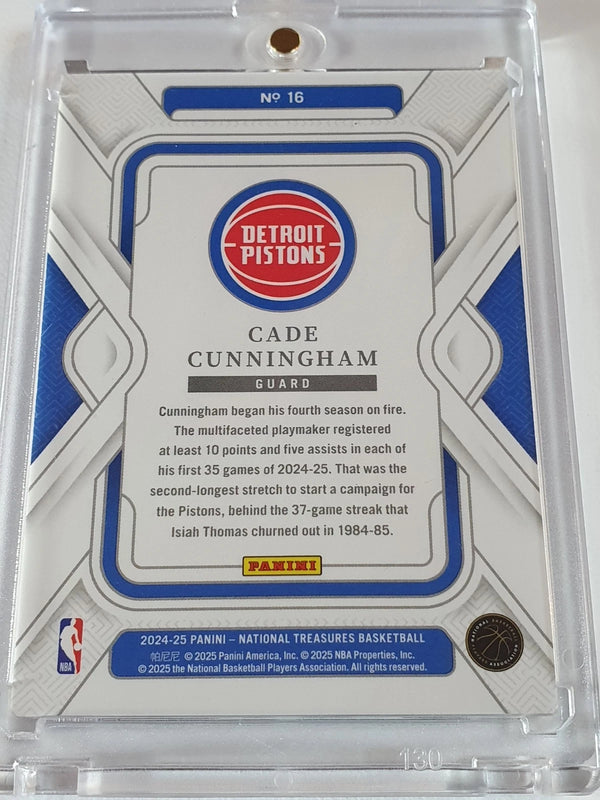 2024 Panini National Treasures Cade Cunningham #16 SILVER /75 Foil - Rare