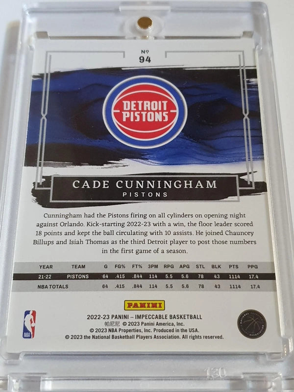 2022 Panini Impeccable Cade Cunningham #94 GREEN /30 Edition - Ready to Grade
