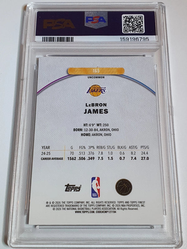 2025 Topps Finest LeBron James #165 BLUE GEOMETRIC /50 Rare - PSA 9 (POP 1)