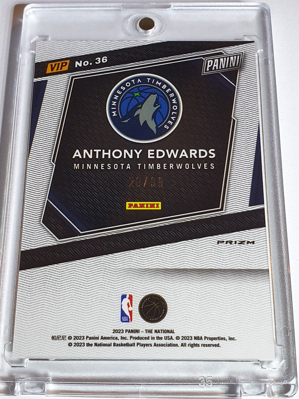 2023 Panini National Anthony Edwards GREEN CRACKED ICE /99 Holo - Ready to Grade