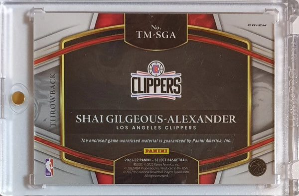 2021 Select Shai Gilgeous-Alexander #PATCH SILVER Holo Game Worn Jumbo Jersey