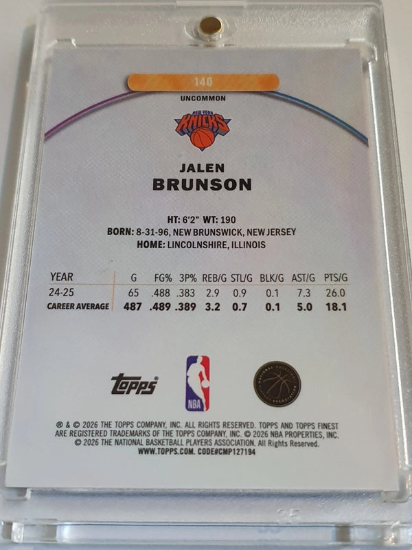 2025 Topps Finest Jalen Brunson #140 PURPLE X-FRACTOR /99 Uncommon - Rare