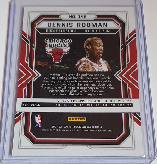 2021 Panini Obsidian Dennis Rodman #146 ELECTRIC ETCH PURPLE /99 Holo - Rare