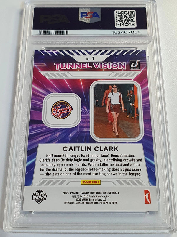 2025 Donruss WNBA Caitlin Clark #1 GREEN FIREWORKS /399 Holo - PSA 9 (POP 8)