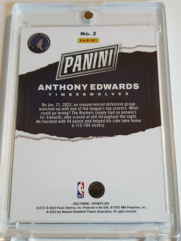 2023 Panini Anthony Edwards #2 BLUE /50 Holo Father's Day - Ready to Grade