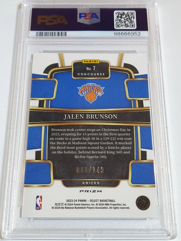 2023 Panini Select Jalen Brunson #7 WHITE /149 Holo Concourse - PSA 9 (POP 4)
