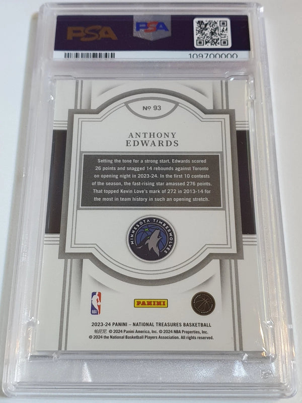 2023 National Treasures Anthony Edwards #93 SILVER /99 - PSA 9 (POP 2)
