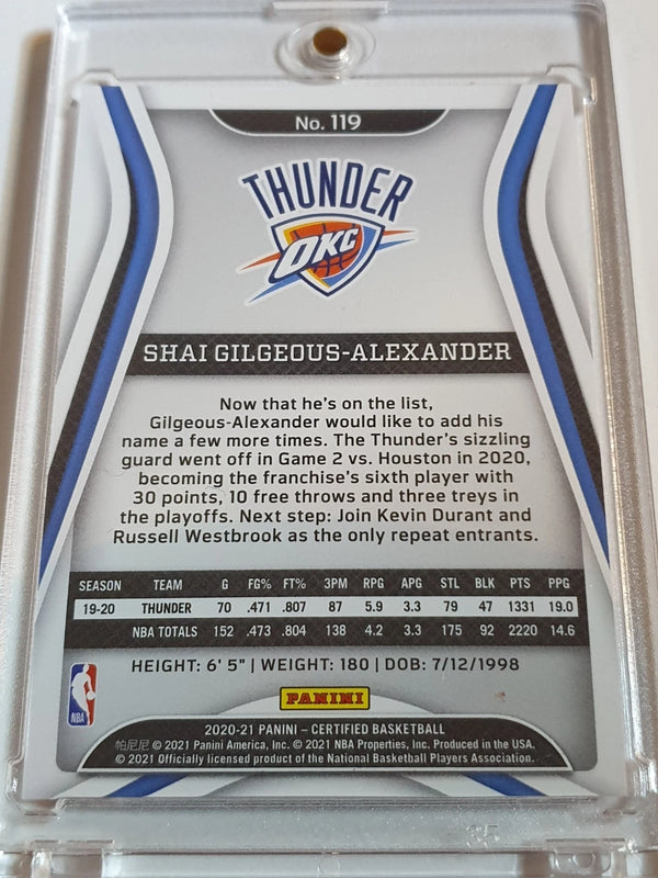 2020 Panini Certified Shai Gilgeous-Alexander #119 MIRROR ORANGE /99 Holo - Rare