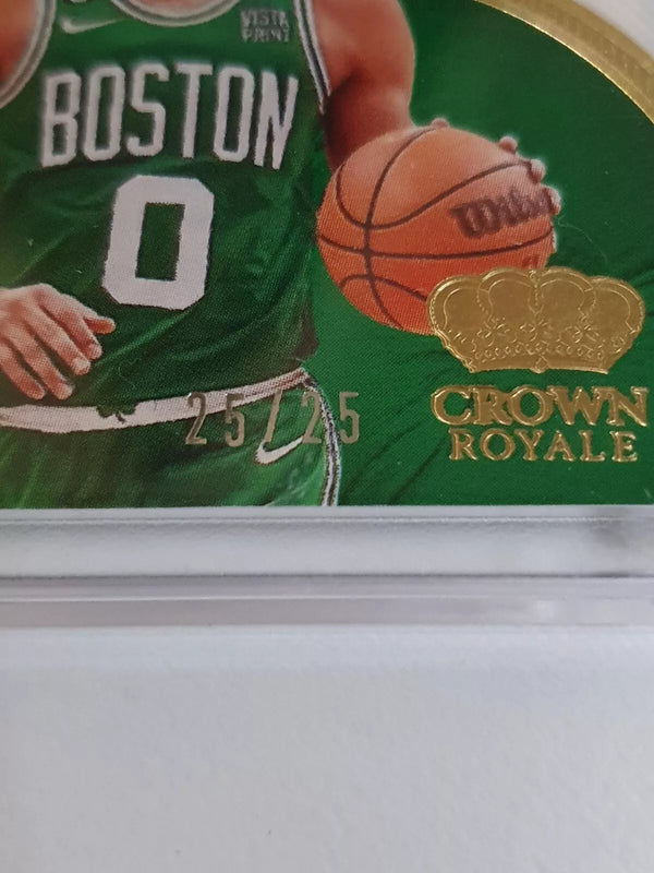 2023 Crown Royale Jayson Tatum #PATCH GOLD 25/25 Game Worn Letter Jersey Die Cut