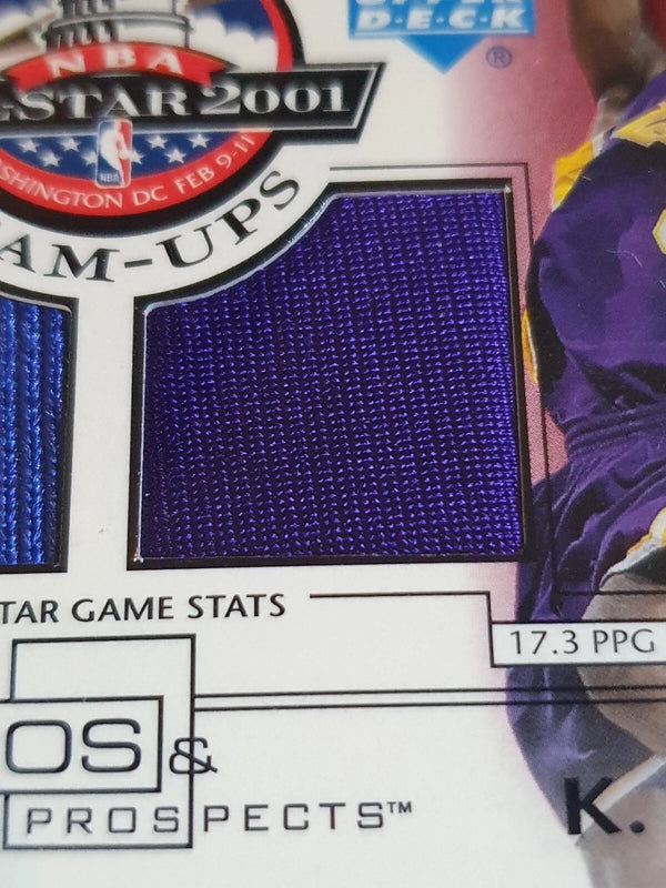2001 UD Pros & Prospect Allen Iverson Kobe Bryant #PATCH Dual Game Worn Jerseys