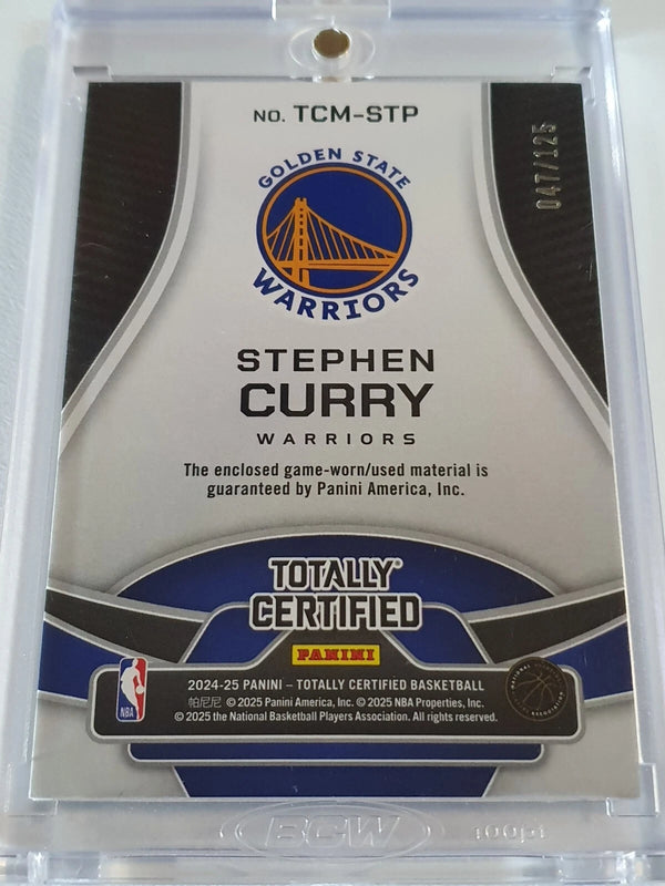 2024 Totally Certified Stephen Curry #PATCH SILVER /125 Game Worn Jersey - Rare