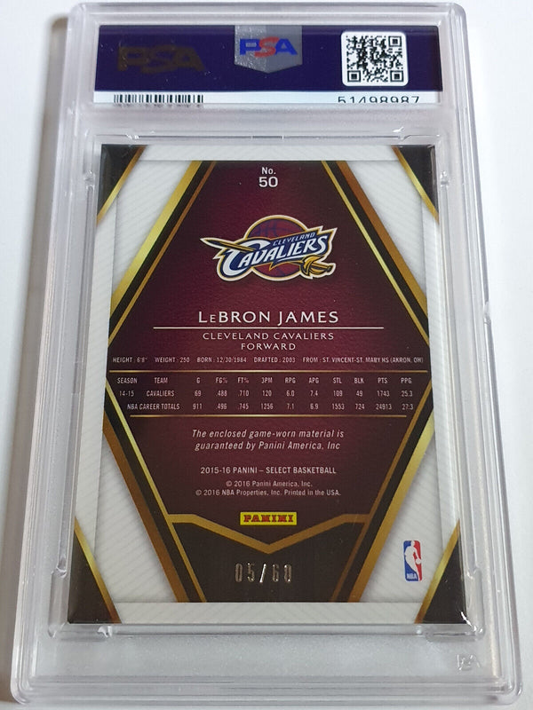 2015 Select LeBron James #PATCH /60 Game Worn Jersey - PSA 9 (POP 1)