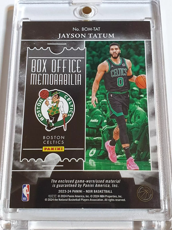 2023 Panini Noir Jayson Tatum #PATCH /99 Game Worn Jersey - Ready to Grade