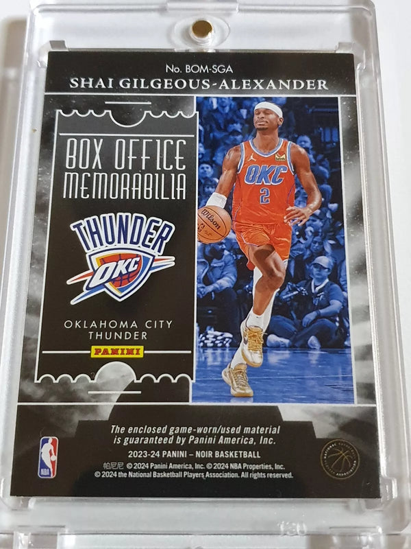 2023 Panini Noir Shai Gilgeous-Alexander #PATCH /99 Game Worn Jersey - Rare