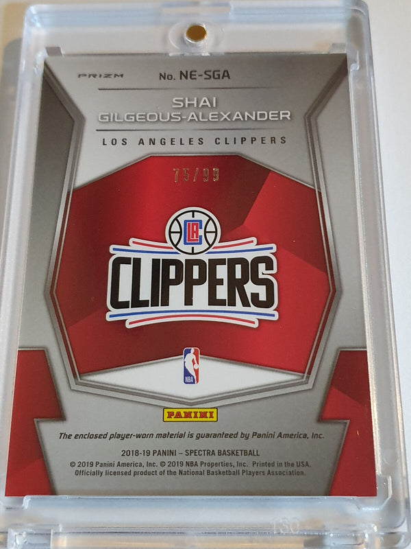 2018 Spectra Shai Gilgeous-Alexander Rookie PATCH SILVER /99 Game Worn RC Jersey