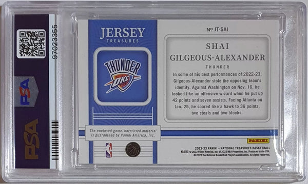 2022 National Treasures Shai Gilgeous-Alexander #PATCH /99 Game Jersey - PSA 9