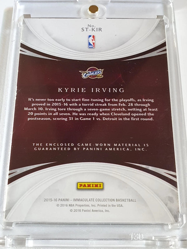2015 Panini Immaculate Kyrie Irving #PATCH /75 Game Worn Jersey - Rare