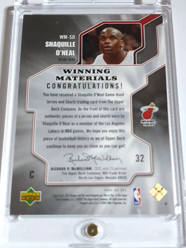 2005 Upper Deck SPx Shaquille O'Neal #PATCH Game Worn Dual Jerseys - Rare