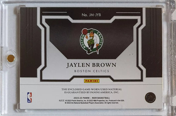 2022 Panini Noir Jaylen Brown #PATCH /99 Game Worn Jumbo Jersey - Rare