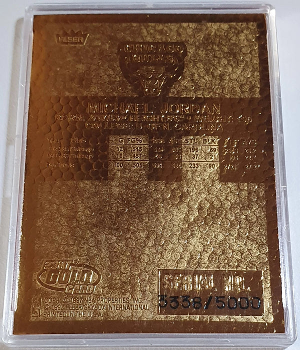 1997 Fleer Michael Jordan 23K BASKETBALL GOLD /5000 