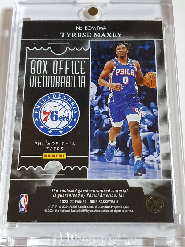 2023 Panini Noir Tyrese Maxey #PATCH /99 Game Worn Jersey - Rare