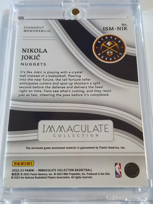 2022 Immaculate Collection Nikola Jokic #PATCH /99 Game Worn Large Jersey - Rare
