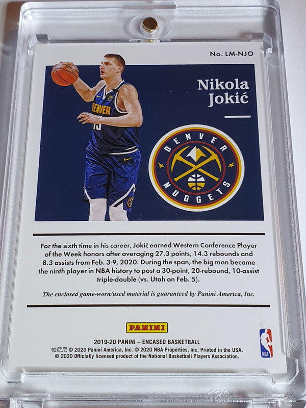 2019 Panini Encased Nikola Jokic #PATCH /199 Game Worn Jersey - Rare