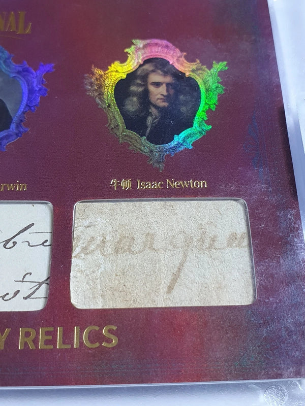 2024 Eternal Albert Einstein Charles Darwin Isaac Newton #RELICS RED /25 Holo