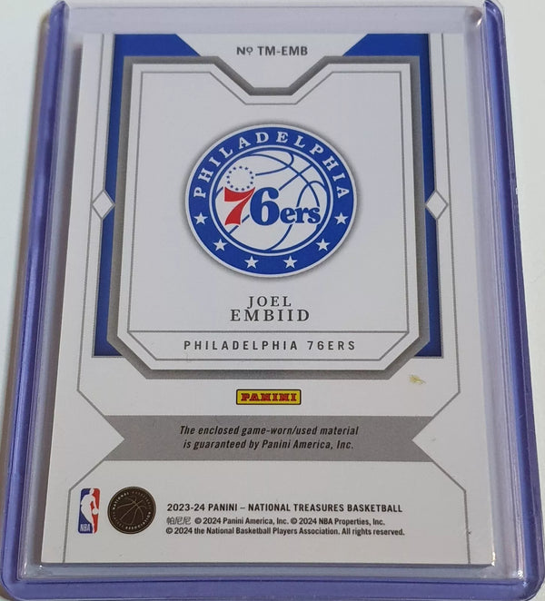 2023 Panini National Treasures Joel Embiid #PATCH Game Worn Jumbo Jersey - Rare