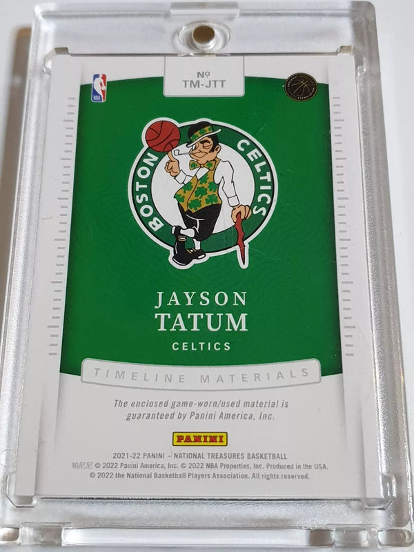 2021 National Treasures Jayson Tatum #PATCH 99/99 Game Worn Jumbo Jersey - Rare
