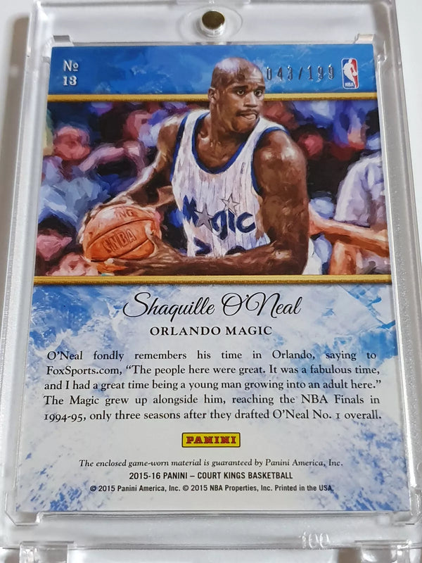 2015 Court Kings Shaquille O'Neal #PATCH /199 Game Worn 2 Color Jersey - Rare