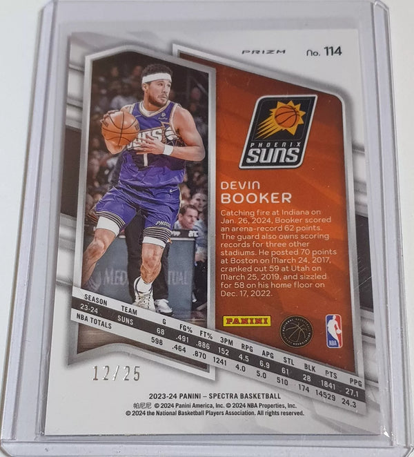 2023 Spectra Devin Booker #114 BLUE AND ORANGE HYPER /25 Holo - Rare