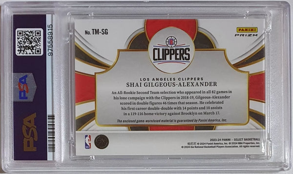 2023 Select Shai Gilgeous-Alexander #PATCH Game Worn Jersey - PSA 9 (POP 1)