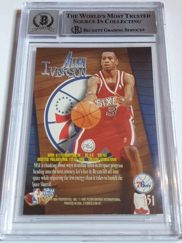 1996 Z-Force Allen Iverson #151 Rookie RC AUTO - BGS 10 Autograph