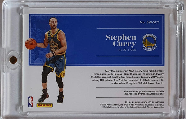 2018 Panini Encased Stephen Curry #PATCH /99 Game Worn Jersey - Rare