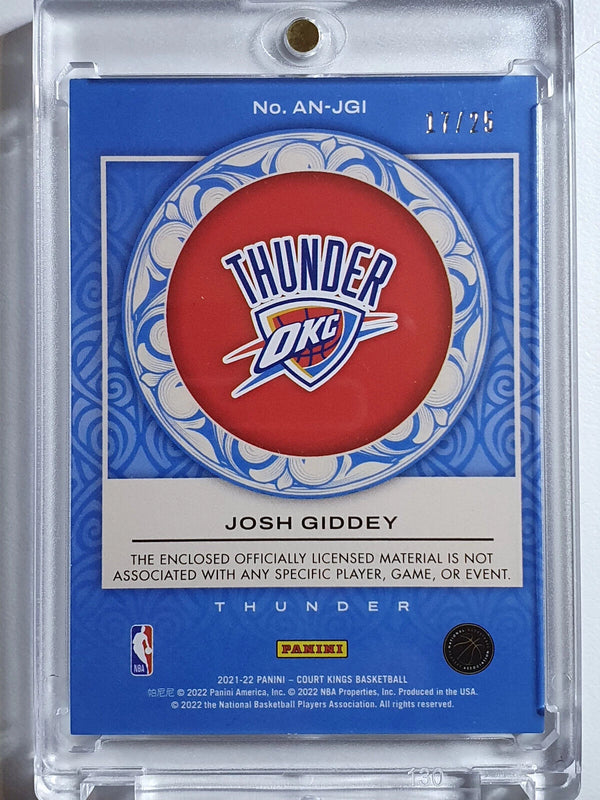 2021 Court Kings Josh Giddey Rookie #PATCH /25 PRIME Jersey - Rare