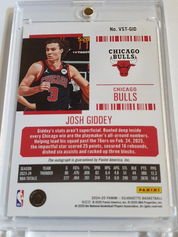 2024 Silhouette Josh Giddey AUTO FINALS TICKET /25 Autograph (Bulls) Cracked Ice