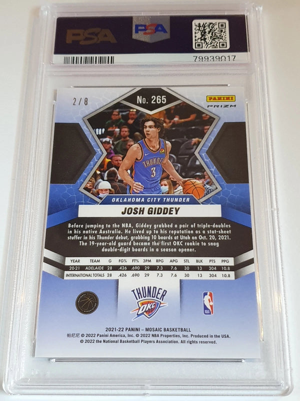 2021 Mosaic Josh Giddey Rookie LUCKY ENVELOPES /8 Holo RC - PSA 9 (POP 1)