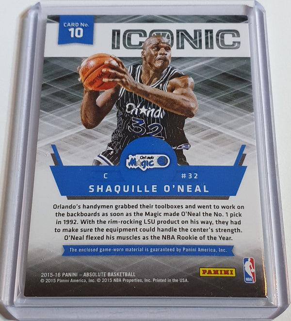 2015 Absolute Shaquille O'Neal #10 PATCH PRIME /25 Game Worn Jersey - Rare