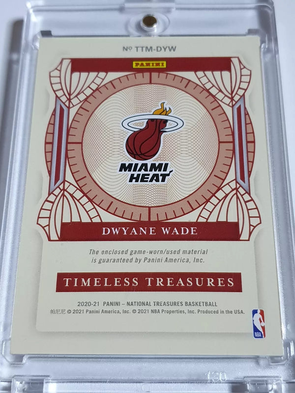 2020 Panini National Treasures Dwyane Wade #PATCH /99 Game Worn Jersey - Rare