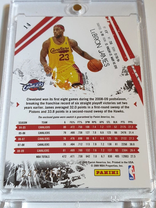 2009 Rookies & Stars LeBron James #PATCH GOLD /250 Game Worn Jersey - Rare